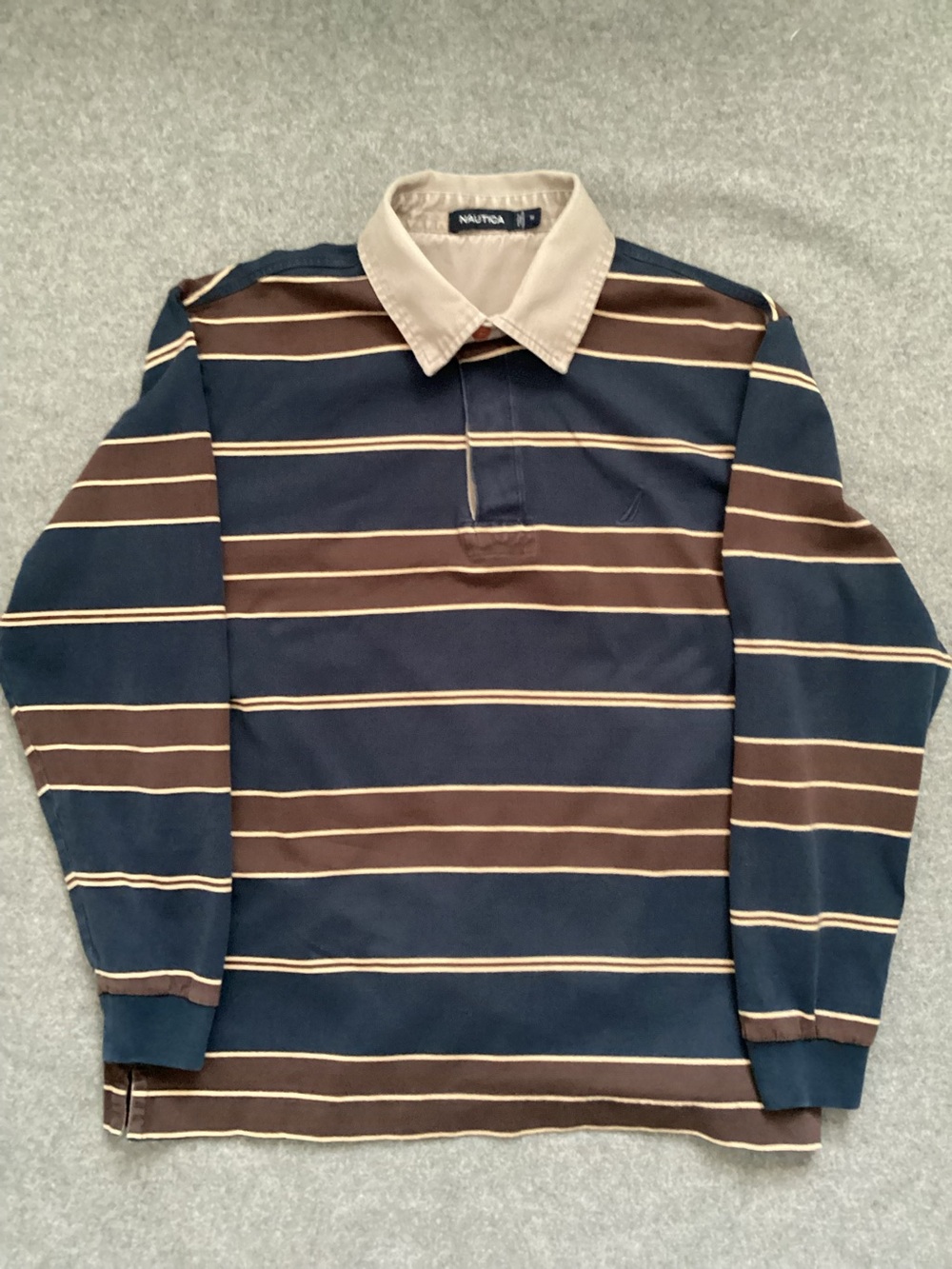 Nautica Striped Rugby Polo Shirt, Size M